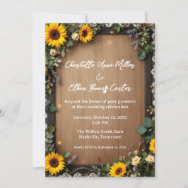 Rustik Trä- Inbjudningar