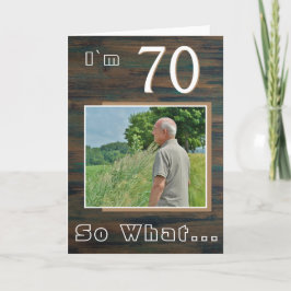 Rustik Trä Inspirerande 70-års Födelsedagsfoto Kort