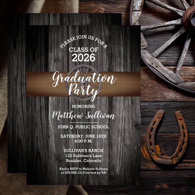 Rustik Trä Jute Ingen Foto Examenfest Inbjudningar (No Photo Graduation Invitation
Rustic Wood & Burlap
Class of 2026)