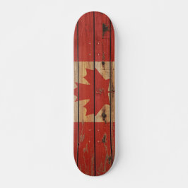 Rustik trä Kanada Flagga Skateboard Bräda 19,5 Cm