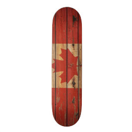 Rustik trä Kanada Flagga Skateboard Bräda 19,5 Cm