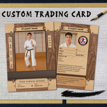 Rustik Trä Karate Brun Bälte Byteskort