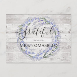 Rustik Trä Lavendel Bröllopsdusch Tack Vykort