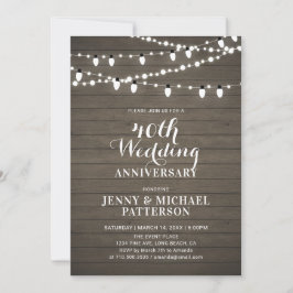 Rustik Trä & Ljus Bröllopsdagsfirande Inbjudningar