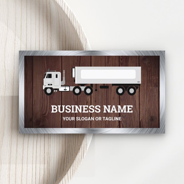Rustik trä logistik transport lastbilstrailer visitkort (Skapare uppladdad)