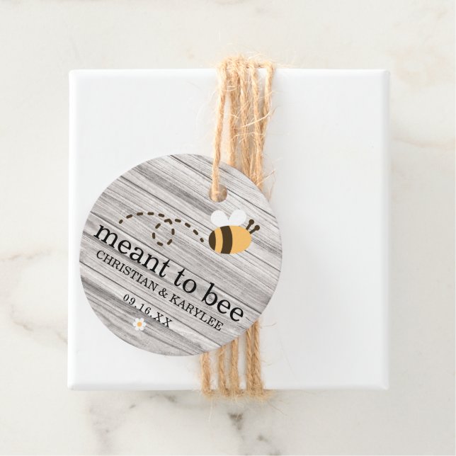 Rustik trä Meant To Bee Bröllop Tack Gåvor Etiketter (På plats)