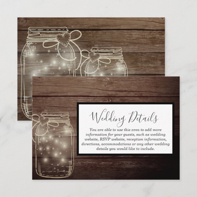 Rustik Trä Murbrukkarl Land Mottagning Inbjudningar (Fram/baksida)