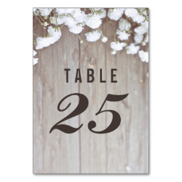 Rustik Trä och Bebisens Andedräkt Bröllops Bordnum Bordsnummer