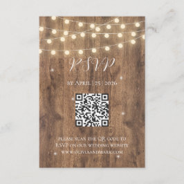 Rustik Trä & Strängljus Svarskort | Lada Tilläggskort