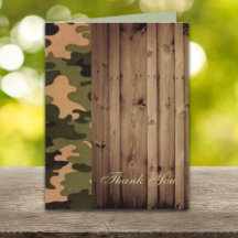 rustik trä västern Camo Bröllop tack