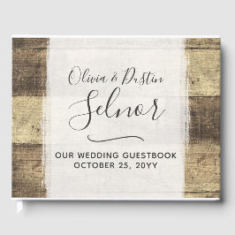 Rustik Trä Vintage Lanthandels Bröllopsgård Gästböcker