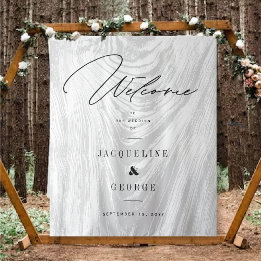 Rustik Trä Vinter Skog Bröllop Välkomst Design