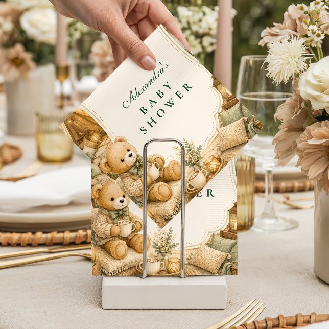 Rustik Träbjörn Camping Baby Shower Pappersservett (Skapare uppladdad)