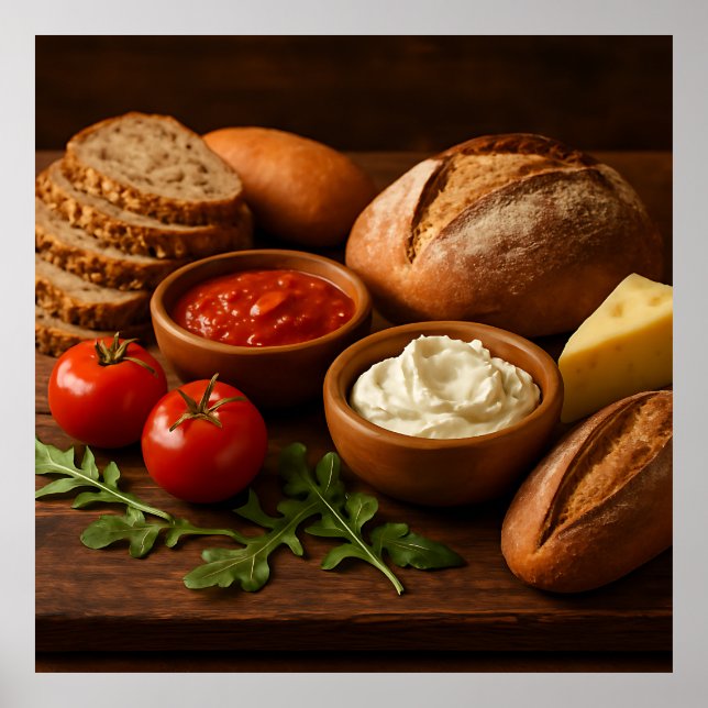 Rustik träbräda med konstnäll ost poster (Framsidan)