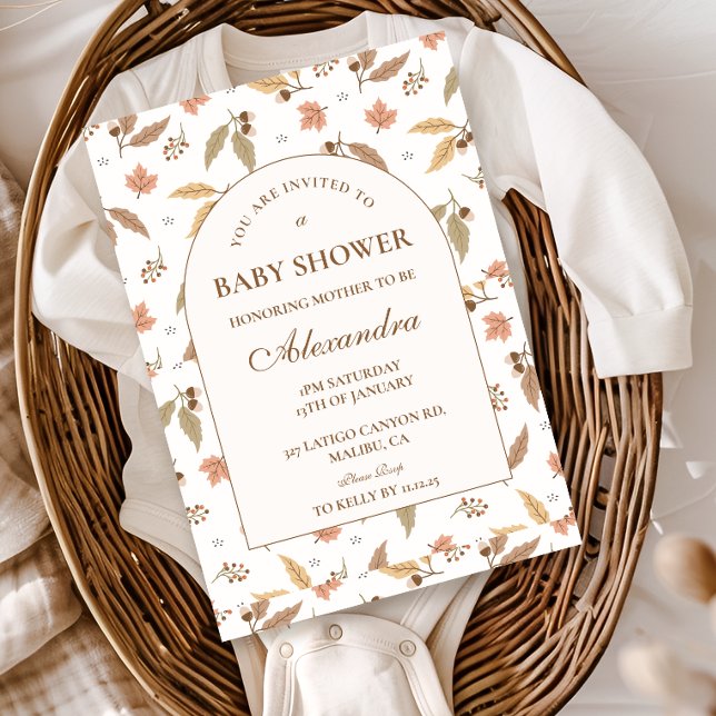 Rustik Trädbord Baby Shower Inbjudningar (Skapare uppladdad)