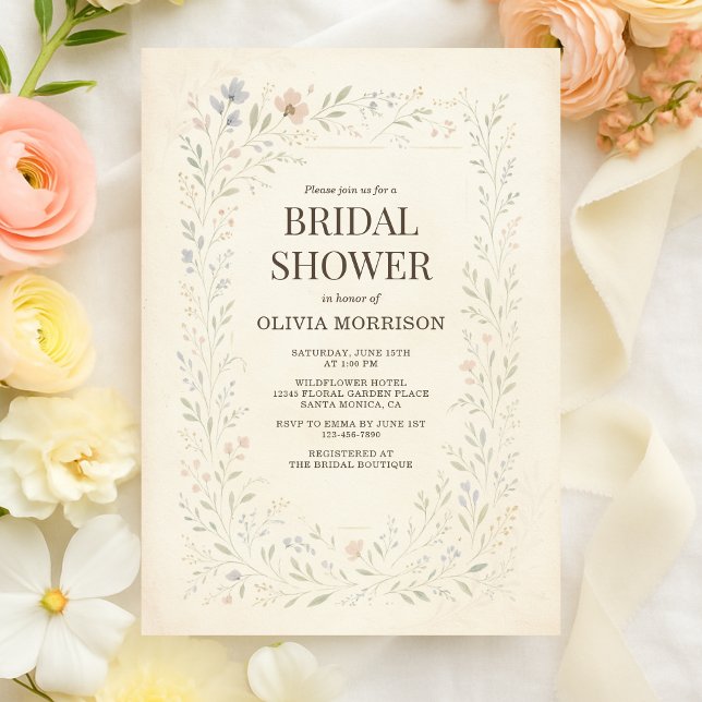 Rustik Trädgård Bröllopsfest med Vilda Blommor Boh Inbjudningar (Skapare uppladdad)