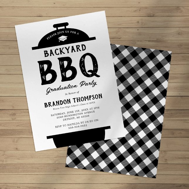 Rustik Trädgårds-BBQ-Examenfest Inbjudningar (Skapare uppladdad)