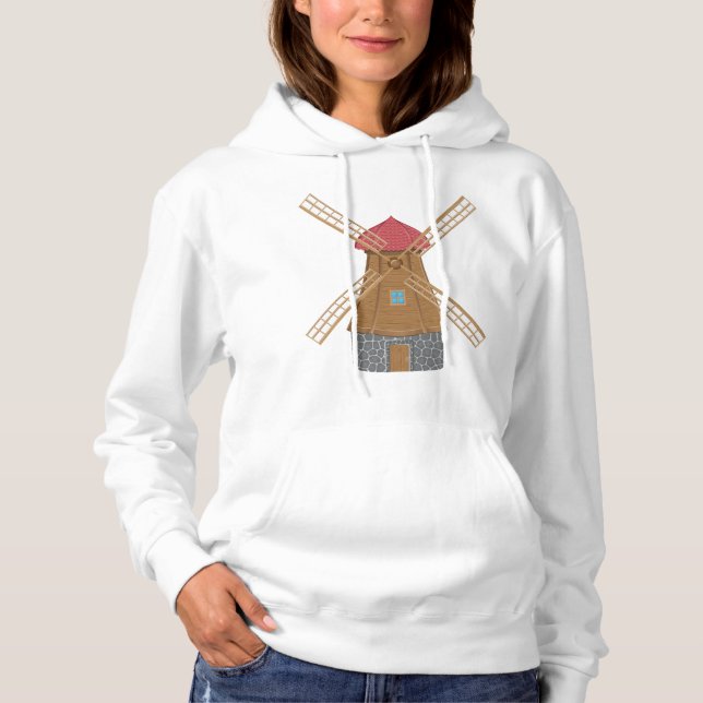 Rustik Traditionsmöllor i Trä T Shirt (Framsida)