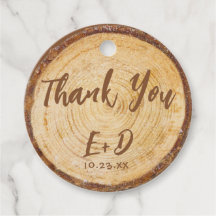 Rustik trädskiva tackkort brunt manus