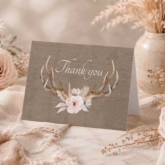 Rustik Träkvällsbarnbad Tackkort – Vatten (Thank you card)