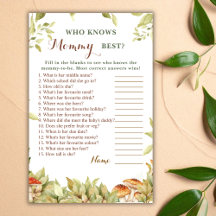 Rustik Träland Vem Känner Mamma Bäst Baby Shower