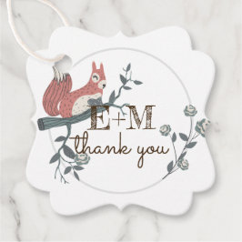 Rustik Trälandsskjulmonogram tack Gåvor Etiketter