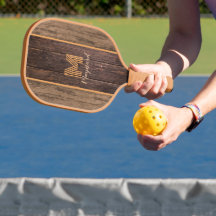 Rustik trämönogram Anpassad Pickleball-paddle