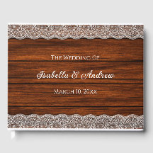 Rustik trämönstrad bröllopsduk