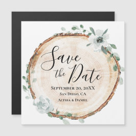 Rustik Träskiva Botanisk Save the Date Magnetisk Inbjudningskort