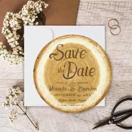 Rustik Träskiva Bröllop Save the Date-kort Inbjudningar