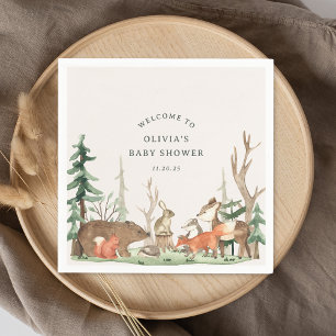 Rustik Träsklands Baby Shower för Vinter Pappersservett