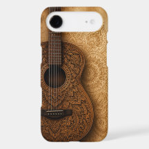 Rustik Träsnidning Mandala Akustisk Gitarr