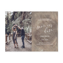 Rustik träspara datum fotokort