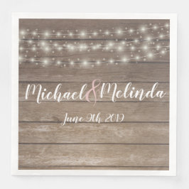 Rustik trästräng ljus Bröllop Pappersservett