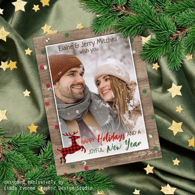 Rustik trästruktur Mönster Säsongs Hälsning Vykort (Skapare uppladdad)