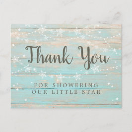 Rustik trästruktur sträng stjärnor tack vykort