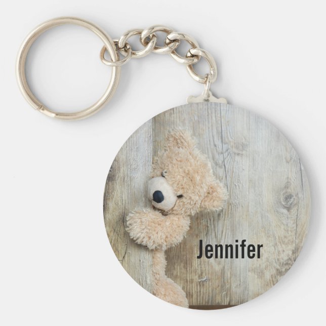 Rustik trävägg med innertak nyckelring (Framsidan)