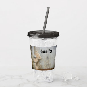 Rustik trävägg med innertak take away mugg