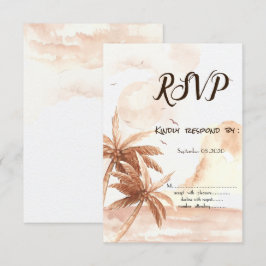 Rustik Tropisk Palmer RSVP Inbjudan