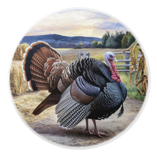 Rustik Turkey Farm Painting Thanksgiving Art Knopp (Framsidan)