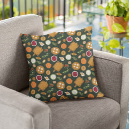 Rustik Turkiet Middag Thanksgiving mönster Kudde