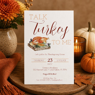 Rustik Turkiet Thanksgiving Middagsinbjudan Inbjudningar