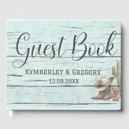 Rustik turkos country western stövlar hatt gästböcker