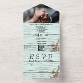 Rustik turkos Western Photo QR-kod, allt i ett