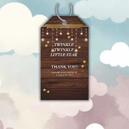 Rustik Twinkle Twinkle Little Star Baby Shower Presentetikett