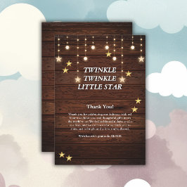Rustik Twinkle Twinkle Little Star Baby Shower Tack Kort
