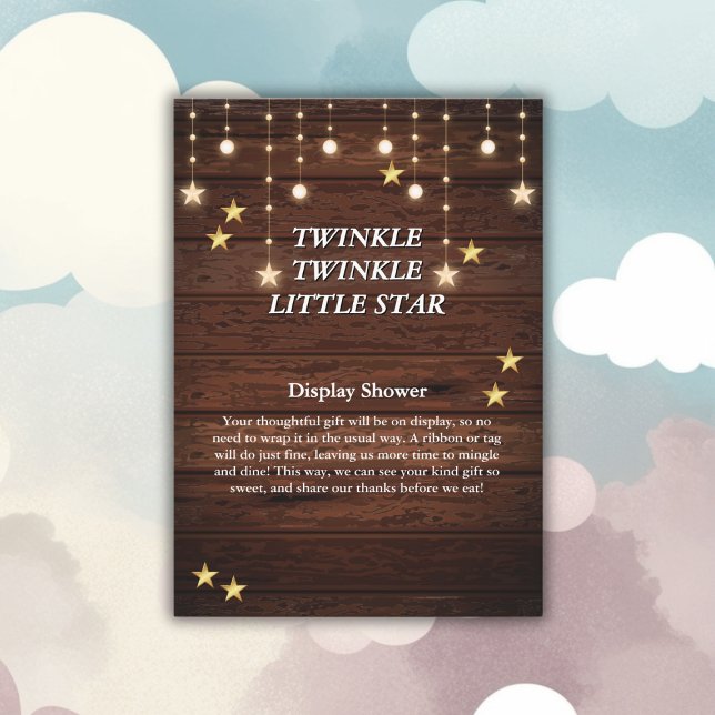 Rustik Twinkle Twinkle Little Star Baby Shower Tilläggskort (Skapare uppladdad)