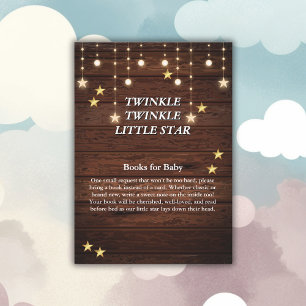 Rustik Twinkle Twinkle Little Star Baby Shower Tilläggskort