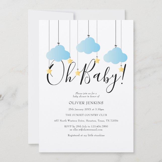 Rustik Twinkle Twinkle Oh Baby Baby Shower Inbjudningar (Framsida)
