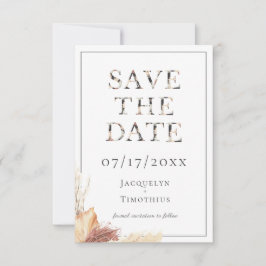 Rustik Typografi-Bröllop spara datum-kort Datumet